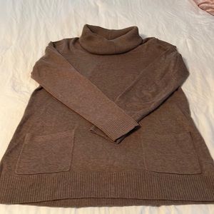JEANNE PIERRE Brown 100% Cotton Turtleneck Sweater, Size S